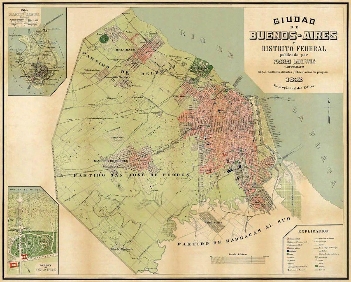 Mapa antigo de Buenos Aires