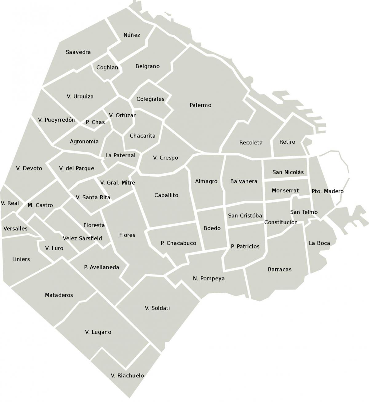 Mapa do distrito de Buenos Aires