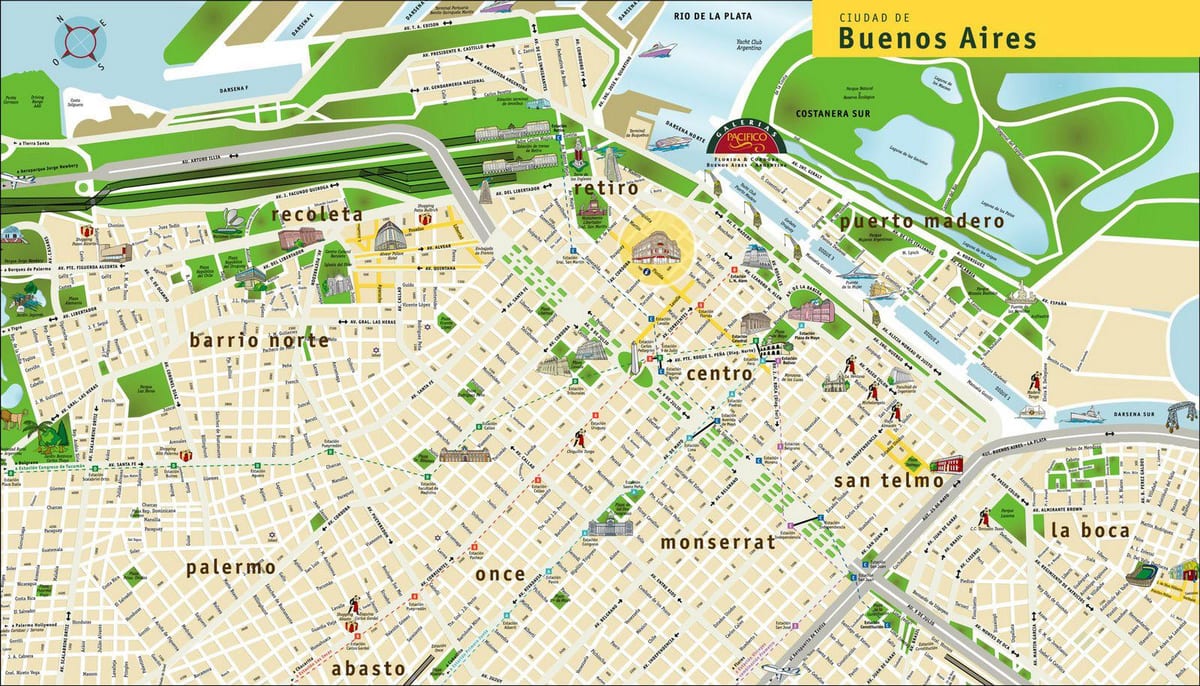 Mapa turístico de Buenos Aires